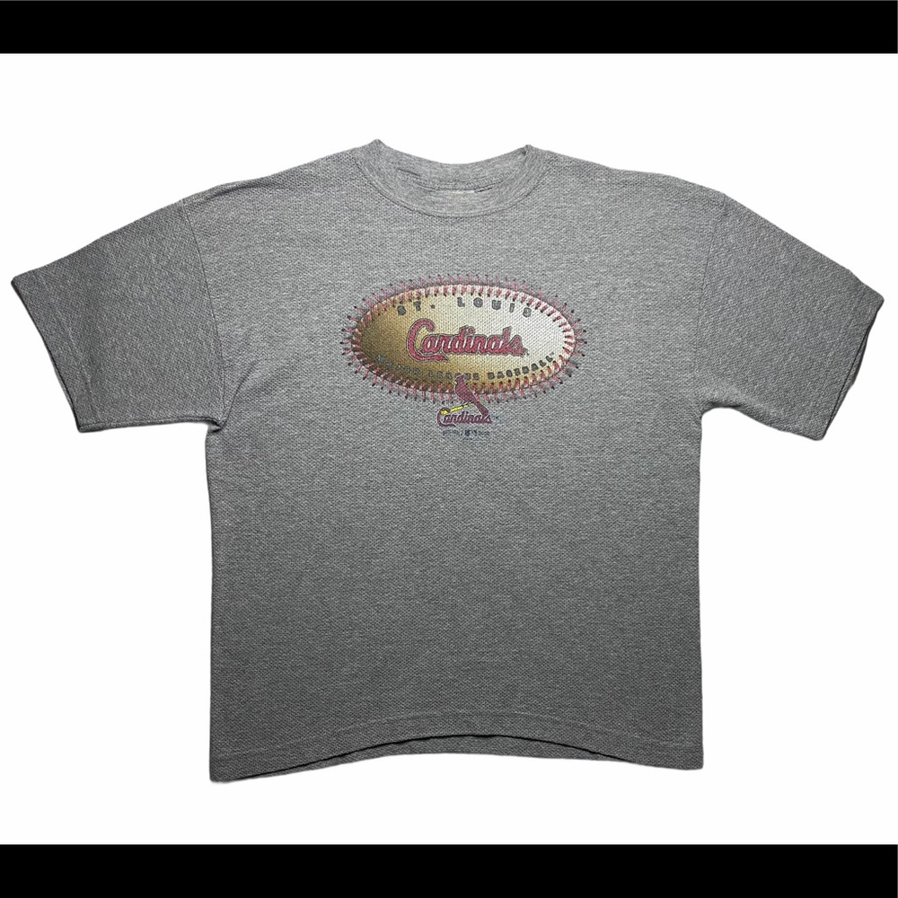 VINTAGE St. Louis Cardinals Shirt Adult Medium Gray Red MLB Baseball Mens 00s